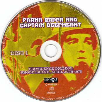2CD Frank Zappa: Providence College, Rhode Island, April 26th 1975 431619