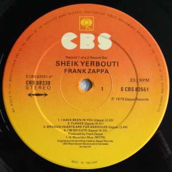 2LP Frank Zappa: Sheik Yerbouti