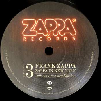 3LP Frank Zappa: Zappa In New York 41362