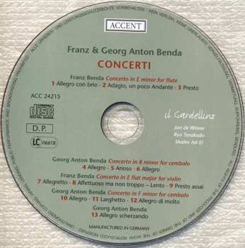 CD František Benda: Concerti 334115
