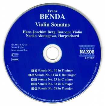 CD František Benda: Violin Sonatas 323024