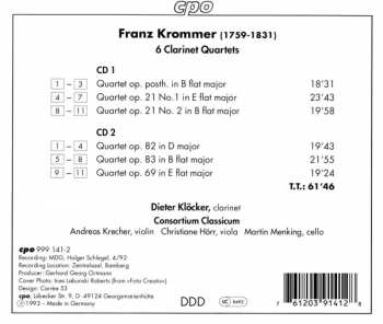 2CD František Vincenc Kramář - Krommer: 6 Clarinet Quartets 330868