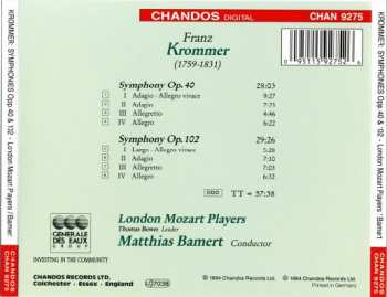 CD František Vincenc Kramář - Krommer: Symphonies Op. 40 & Op. 102 342954