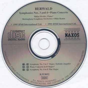 CD Franz Berwald: Symphonies No. 3 "Sinfonie Singulière" • No. 4 in E Flat Major • Piano Concerto in D Major 298218