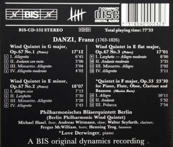 CD Franz Danzi: Volume 3 - Wind Quintets, Op. 67 Nos. 1-3 / Quintet For Piano And Wind, Op. 53 306629