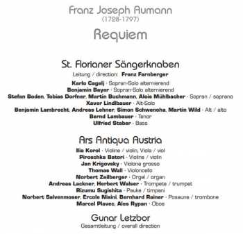 CD Franz Joseph Aumann: Requiem 326776