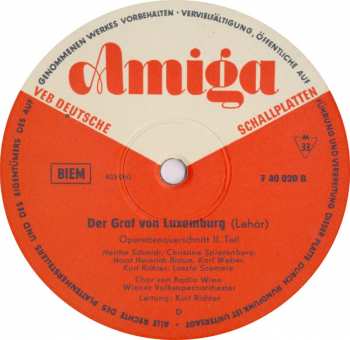 LP Franz Lehár: Der Graf Von Luxemburg 317393