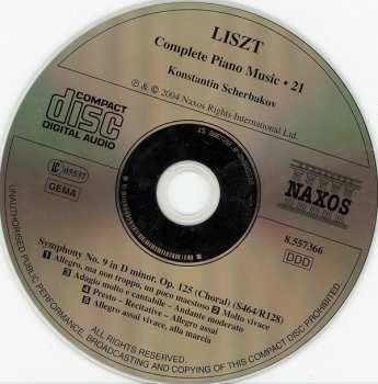 CD Franz Liszt: Beethoven: Symphony No. 9 (Piano Transcription) 288529