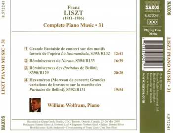 CD Franz Liszt: Bellini Operas: Reminiscences And Fantasy Hexaméron 313891