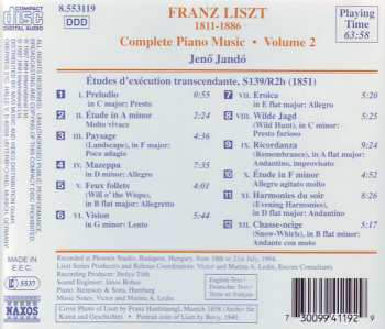 CD Franz Liszt: Complete Piano Music • Volume 2 - Etudes D'Exécution Transcendante (Transcendental Studies) 1851 Version 251346