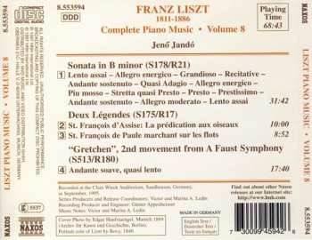 CD Franz Liszt: Complete Piano Music • Volume 8 - Sonata In B Minor • Deux Légends • Gretchen 349639