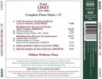 CD Franz Liszt: Donizetti Operatic Reminiscences And Transcriptions (Lucia Di Lammermoor • Lucrezia Borgia) 331652