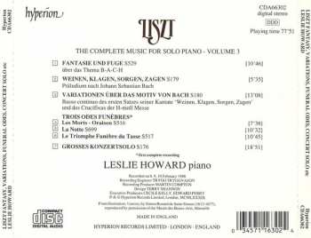 CD Franz Liszt: Fantasy • Funeral Odes • Concert Solo • 'Weinen, Klagen' Prelude & Variations 337284