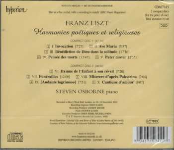 2CD Franz Liszt: Harmonies Poétiques Et Religieuses  188550