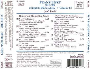 CD Franz Liszt: Hungarian Rhapsodies, Volume 2 112366