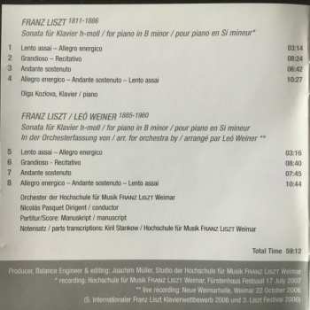 CD Franz Liszt: Liszt & Liszt/Weiner Sonata - World Premier Recording  359418