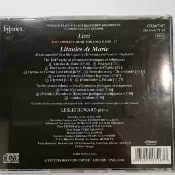 CD Franz Liszt: Litanies De Marie. Music Intended For A First Cycle Of Harmonies Poétiques Et Religieuses 332970