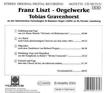CD Franz Liszt: Orgelwerke St. Nicolai Lüneburg 530776