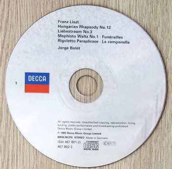 9CD/Box Set Franz Liszt: Piano Works = Œuvres Pour Piano = Klavierwerke 45128