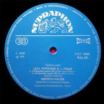 LP Franz Liszt: Sonáta H Moll / Léta Putování II. ‧ Itálie / Mefisto - Valčík 365342