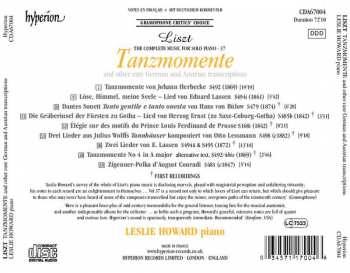CD Franz Liszt: Tanzmomente And Other Rare German Transcriptions 438088