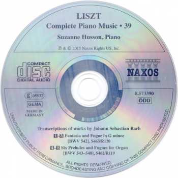 CD Franz Liszt: Transcriptions Of J. S. Bach 361529