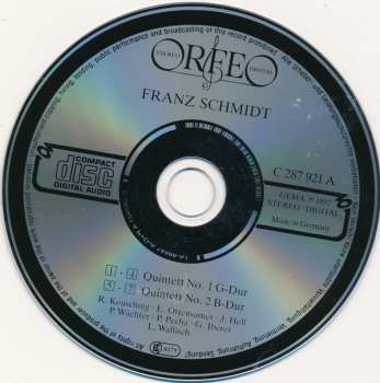 CD Franz Schmidt: Quintette No. 1 G-Dur / No. 2 B-Dur 542980
