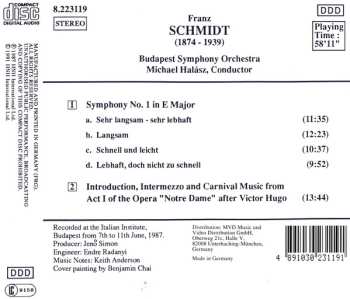 CD Franz Schmidt: Symphony No. 1 • “Notre Dame” - Interlude & Carnival Music 494997