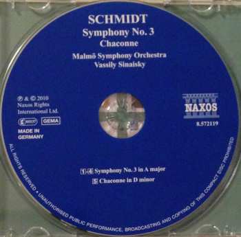CD Franz Schmidt: Symphony No. 3 / Chaconne 122576