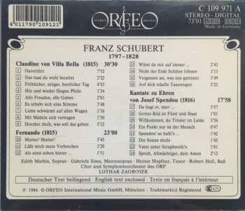 CD Franz Schubert: Claudine Von Villa Bella - Fernando - Kantate Zu Ehren Von Josef Spendou 326287
