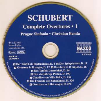 CD Franz Schubert: Complete Overtures • 1 152178