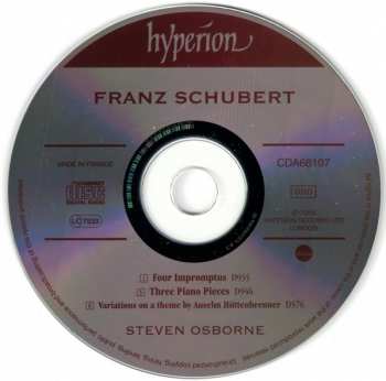 CD Franz Schubert: Impromptus D935 · Piano Pieces D946 · Hüttenbrenner Variations D576 332383