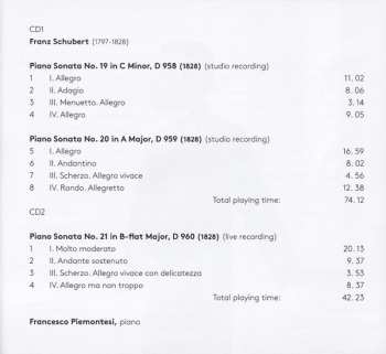 2CD Franz Schubert: Last Piano Sonatas 298445