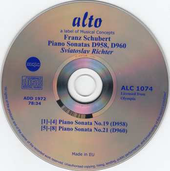 CD Franz Schubert: Piano Sonatas 19, 21 118372