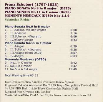 CD Franz Schubert: Piano Sonatas Nos.9 & 11 / Moments Musicaux 1, 3 & 6 302949