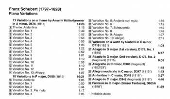 CD Franz Schubert: Piano Variations 290630
