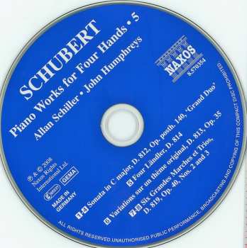 CD Franz Schubert: Piano Works For Four Hands • 5 342316