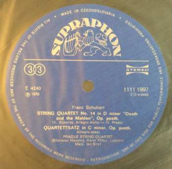LP Franz Schubert: String Quartet No.14 In D Minor / Quartettsatz In C Minor 278930