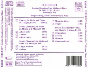 CD Franz Schubert: Sonatas (Sonatinas) For Violin And Piano D. 384 • D. 385 • D. 408 / Fantasy D. 934 264843