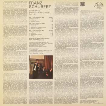LP Franz Schubert: Sonatinas For Violin and Piano, Op. 137 (Sonatiny Pro Housle A Klavír) 275651