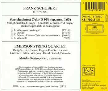 CD Franz Schubert: Streichquintett C-Dur (String Quintet ∙ Quintette À Cordes D 956) 425203