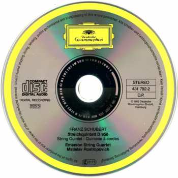 CD Franz Schubert: Streichquintett C-Dur (String Quintet ∙ Quintette À Cordes D 956) 425203
