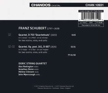 CD Franz Schubert: String Quartet In G Major | String Quartet In C Minor "Quartettsatz" 324597