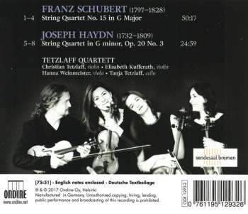CD Franz Schubert: String Quartet No. 15 / String Quartet Op. 20 No. 3 349904