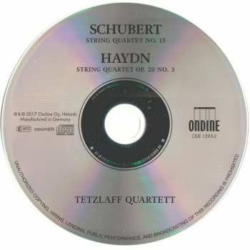 CD Franz Schubert: String Quartet No. 15 / String Quartet Op. 20 No. 3 349904