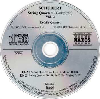CD Franz Schubert: String Quartets (Complete) Vol. 2 446199