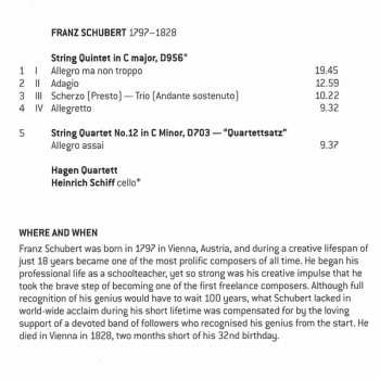 CD Franz Schubert: String Quintet / String Quartet No. 12