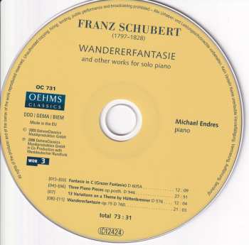 CD Franz Schubert: Wandererfantasie And Other Works For Piano Solo 192715