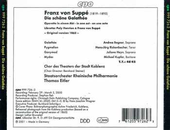 CD Franz von Suppé: Die Schöne Galathée - Original Version 1865 118877