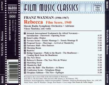 CD Franz Waxman: Rebecca (Film Score, 1940) 299675